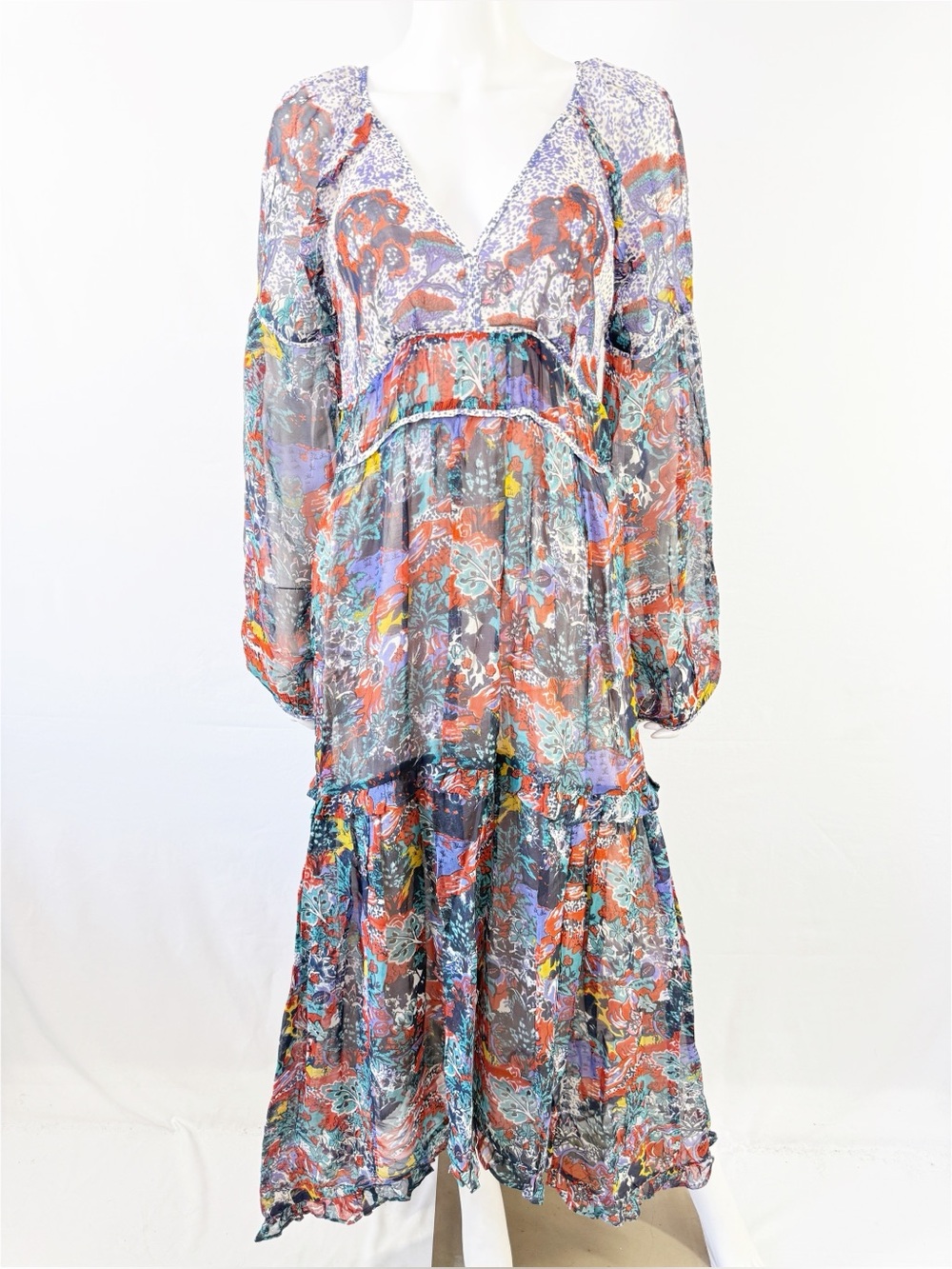 Maeve Anthropologie Multicolor Floral Maxi Dress Size 8 Bpho Prairie Casual NEW